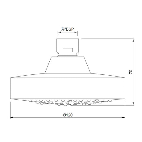 ROUND S.FLOW - JAQUAR FAUCETS -  ( CHROME - OVERHEAD SHOWER - 0x15 mm - 0inchX0.5inch )