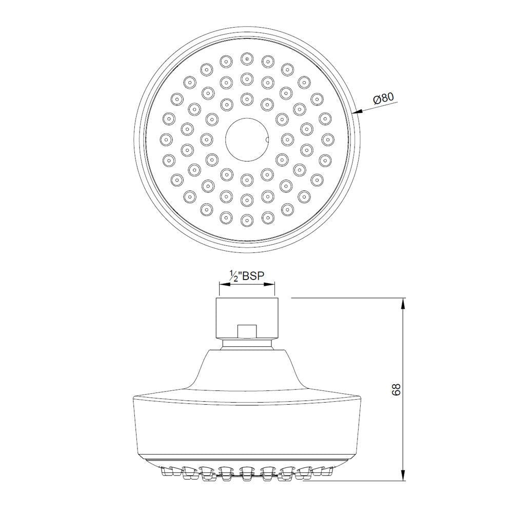 ROUND S.FLOW 100MM - JAQUAR FAUCETS -  ( CHROME - OVERHEAD SHOWER - 0x15 mm - 0inchX0.5inch )