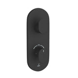 AQUAMAX EXPOSED PART KIT OF THERMOSTATIC SHOWER MIXER WITH 1-WAY DIVERTER WITH SLEEVE (COMPATIBLE WITH ALD-661N) - JAQUAR FAUCETS -  ( BLACK MATT - OPAL PRIME - 0x15 mm - 0inchX0.5inch )