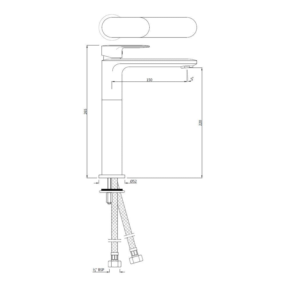 SL TALL BOY WITH 150MM EXTENSION W/PIPES - JAQUAR FAUCETS -  ( CHROME - OPAL PRIME - 0x0 mm - 0inchx0inch )
