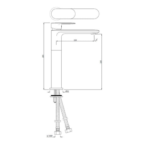 SL TALL BOY WITH 150MM EXTENSION W/PIPES - JAQUAR FAUCETS -  ( CHROME - OPAL PRIME - 0x0 mm - 0inchx0inch )