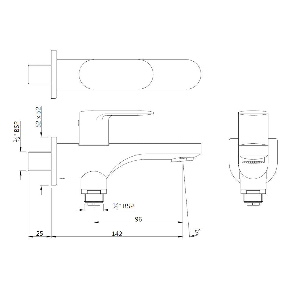 2 WAY BIB COCK WITH FLANGE - JAQUAR FAUCETS -  ( CHROME - OPAL PRIME - 0x15 mm - 0inchX0.5inch )