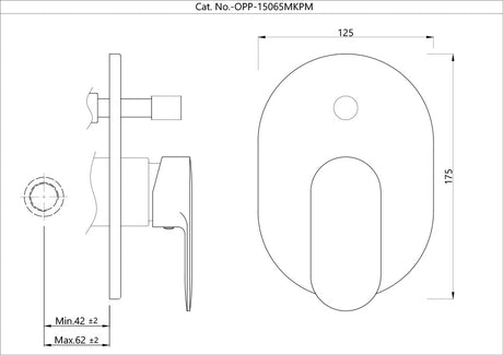 S.L.EXPOSED PART DIV KIT BUTTON ON TOP - JAQUAR FAUCETS -  ( CHROME - OPAL PRIME - 0x15 mm - 0inchX0.5inch )
