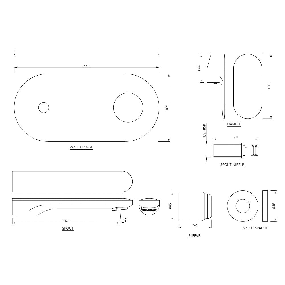 EXPOSED PART KIT OF SINGLE LEVER BASIN MIXER - JAQUAR FAUCETS -  ( BLACK CHROME - OPAL PRIME - 0x15 mm - 0inchX0.5inch )