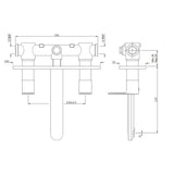 2 CONC STOP WITH  BASIN SPT - JAQUAR FAUCETS -  ( BLACK MATT - OPAL PRIME - 0x15 mm - 0inchX0.5inch )