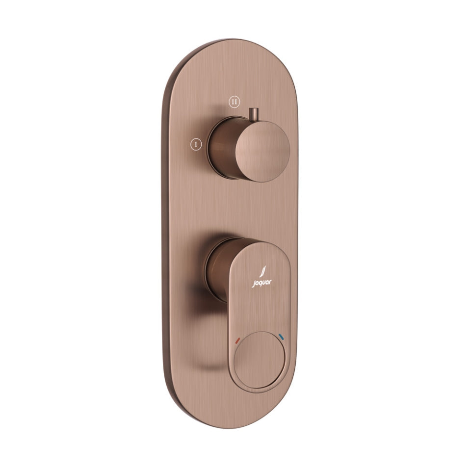 AQUAMAX EXPOSED PART KIT OF SINGLE LEVER SHOWER MIXER WITH 3-WAY DIVERTER AND SLEEVE (COMPATIBLE WITH ALD-783N) - JAQUAR FAUCETS -  ( ANTIQUE COPPER - ORNAMIX PRIME - 0x15 mm - 0inchX0.5inch )
