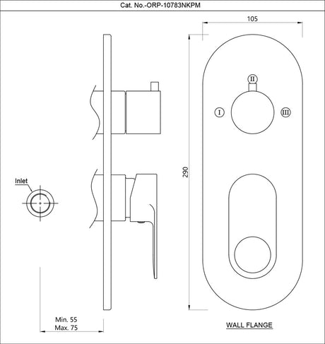 AQUAMAX EXPOSED PART KIT OF SINGLE LEVER SHOWER MIXER WITH 3-WAY DIVERTER AND SLEEVE (COMPATIBLE WITH ALD-783N) - JAQUAR FAUCETS -  ( ANTIQUE COPPER - ORNAMIX PRIME - 0x15 mm - 0inchX0.5inch )