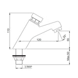PILLAR COCK SELF CLOSING - JAQUAR FAUCETS -  ( CHROME - PRESSMATIC - 0x15 mm - 0inchX0.5inch )