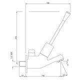 BIB COCK ELBOW OPERATD W/EXTD LEVER W/FL - JAQUAR FAUCETS -  ( CHROME - PRESSMATIC - 0x15 mm - 0inchX0.5inch )