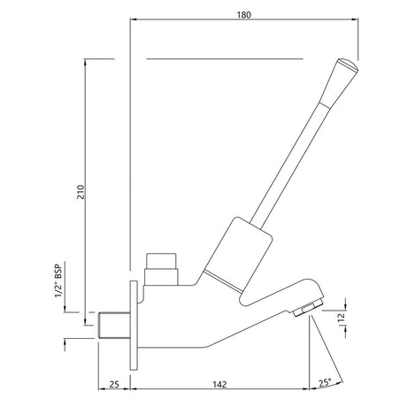 BIB COCK ELBOW OPERATD W/EXTD LEVER W/FL - JAQUAR FAUCETS -  ( CHROME - PRESSMATIC - 0x15 mm - 0inchX0.5inch )