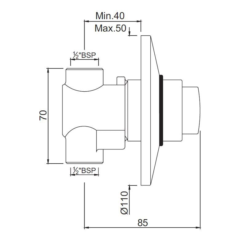 AUTO CLOSING CONC.URINAL FLUSH VALVE - JAQUAR FAUCETS -  ( CHROME - PRESSMATIC - 0x15 mm - 0inchX0.5inch )