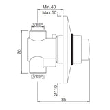 AUTO CLOSING CONC.URINAL FLUSH VALVE - JAQUAR FAUCETS -  ( CHROME - PRESSMATIC - 0x15 mm - 0inchX0.5inch )