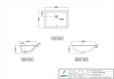 UNDER COUNTER BASIN WITH FIXING ACCESSOR - JAQUAR SWARE -  ( WHITE -  -590x430x215mm - 23.6inchx17.2inch )