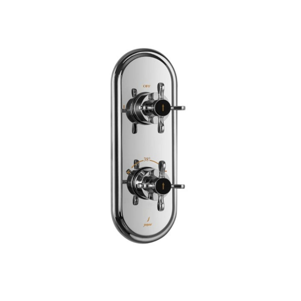 AQUAMAX EXPOSED PART KIT OF THERMOSTATIC SHOWER MIXER WITH 2-WAY DIVERTER WITH SLEEVE (COMPATIBLE WITH ALD-681N) - JAQUAR FAUCETS -  ( CHROME - QUEENS PRIME - 0x20 mm - 0inchX0.75inch )