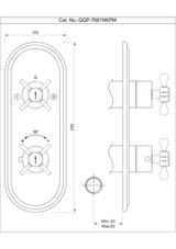 AQUAMAX EXPOSED PART KIT OF THERMOSTATIC SHOWER MIXER WITH 2-WAY DIVERTER WITH SLEEVE (COMPATIBLE WITH ALD-681N) - JAQUAR FAUCETS -  ( CHROME - QUEENS PRIME - 0x20 mm - 0inchX0.75inch )