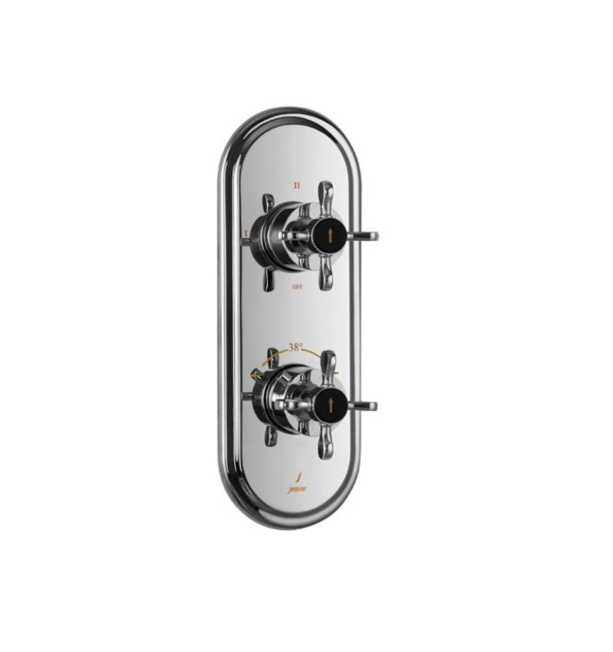 AQUAMAX EXPOSED PART KIT OF THERMOSTATIC SHOWER MIXER WITH 3-WAY DIVERTER & SLEEVE (COMPATIBLE WITH ALD-683N) - JAQUAR FAUCETS -  ( CHROME - QUEENS PRIME - 0x20 mm - 0inchX0.75inch )
