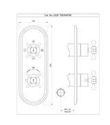 AQUAMAX EXPOSED PART KIT OF THERMOSTATIC SHOWER MIXER WITH 3-WAY DIVERTER & SLEEVE (COMPATIBLE WITH ALD-683N) - JAQUAR FAUCETS -  ( CHROME - QUEENS PRIME - 0x20 mm - 0inchX0.75inch )