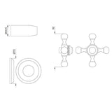EXPOSED PART KIT OF CONCEALED STOP COCK - JAQUAR FAUCETS -  ( BLACK MATT - QUEENS - 0x15 mm - 0inchX0.5inch )