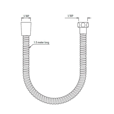 FLEXIBLE TUBE 1.5 MTR. - JAQUAR FAUCETS -  ( ANTIQUE BRONZE - SHOWER ACC. - 0x0 mm - 0inchx0inch )