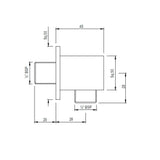 WALL OUTLET SQUARE - JAQUAR FAUCETS -  ( BLUSH GOLD PVD - SHOWER ACC. - 0x15 mm - 0inchX0.5inch )