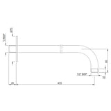 SHOWER ARM 300MM WITH FLANGE - JAQUAR FAUCETS -  ( CHROME - SHOWER ACC. - 300x15 mm - 12inchX0.5inch )
