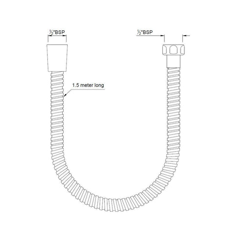 FLEXIBLE TUBE 1.5 MTR - JAQUAR FAUCETS -  ( CHROME - SHOWER ACC. - 0x0 mm - 0inchx0inch )
