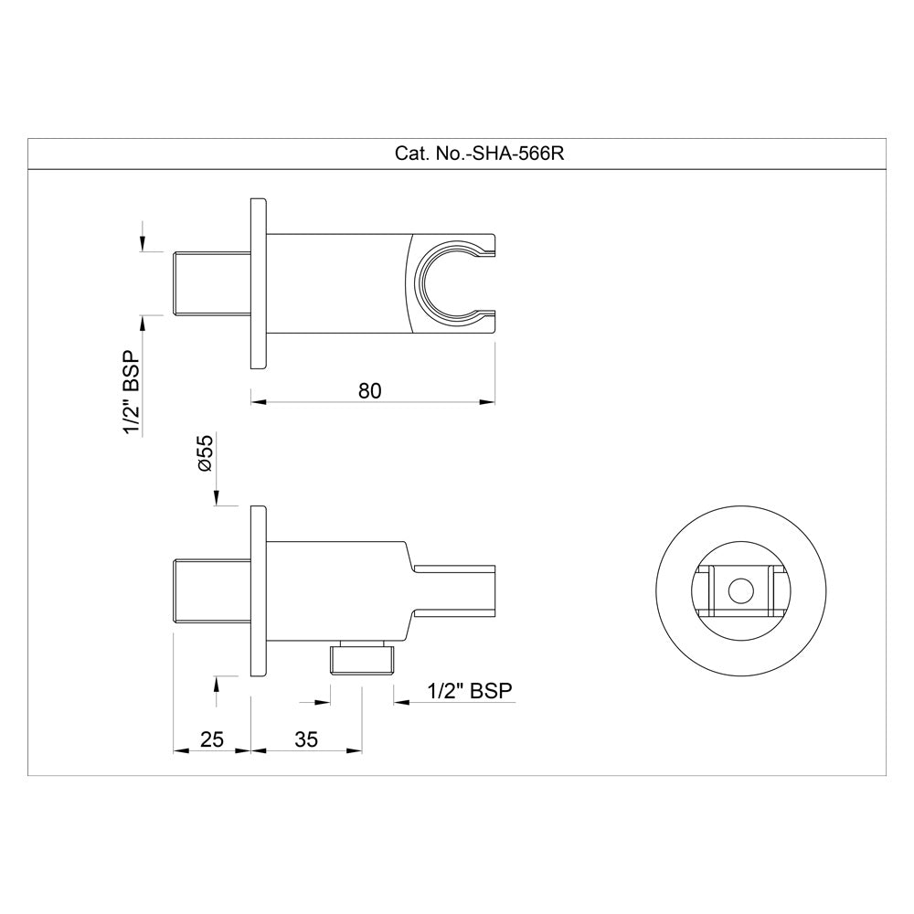 WALL OUTLET WITH SHOWER HOOK ROUND - JAQUAR FAUCETS -  ( CHROME - SHOWER ACC. - 0x15 mm - 0inchX0.5inch )