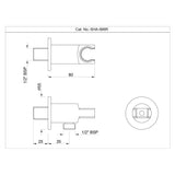 WALL OUTLET WITH SHOWER HOOK ROUND - JAQUAR FAUCETS -  ( CHROME - SHOWER ACC. - 0x15 mm - 0inchX0.5inch )