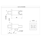 WALL OUTLET WITH SHOWER HOOK SQUARE - JAQUAR FAUCETS -  ( CHROME - SHOWER ACC. - 0x15 mm - 0inchX0.5inch )