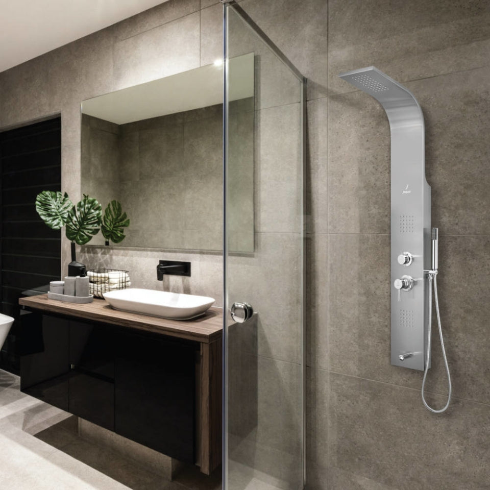 SHOWER PANEL  - JAQUAR FAUCETS -  ( STAINLESS STEEL - PROJECT - 0x0 mm - 0inchx0inch )