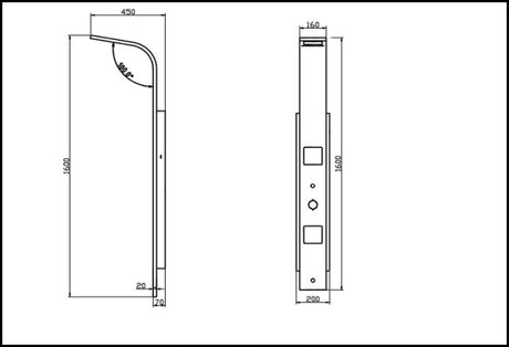 THERMO SHOWER PANEL W/BUTTON SPT - JAQUAR FAUCETS -  ( STAINLESS STEEL - SHINNY - 0x0 mm - 0inchx0inch )