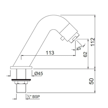 PILLAR COCK SPOUT OPERATED - JAQUAR FAUCETS -  ( CHROME - SPOUT OP.TAP - 0x15 mm - 0inchX0.5inch )