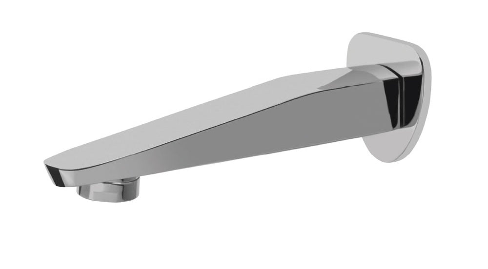 BATH TUB SPOUT W/BUTTON & FLANGE - ESSCO FAUCET -  ( CHROME - ORBIT - 0x15 mm - 0inchX0.6inch )