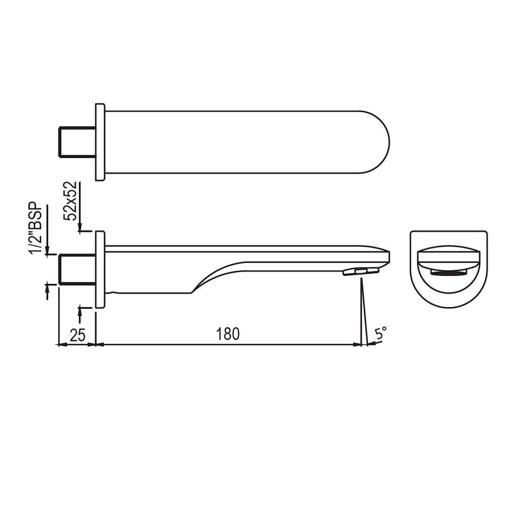 PLAIN SPOUT - JAQUAR FAUCETS -  ( CHROME - SPOUT - 0x15 mm - 0inchX0.5inch )