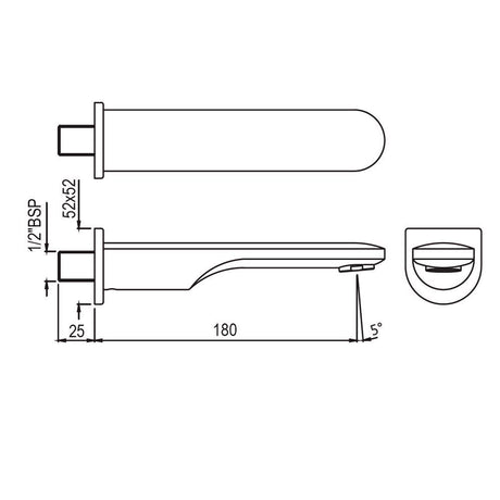 PLAIN SPOUT - JAQUAR FAUCETS -  ( CHROME - SPOUT - 0x15 mm - 0inchX0.5inch )