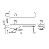BUTTON SPOUT - JAQUAR FAUCETS -  ( CHROME - SPOUT - 0x15 mm - 0inchX0.5inch )