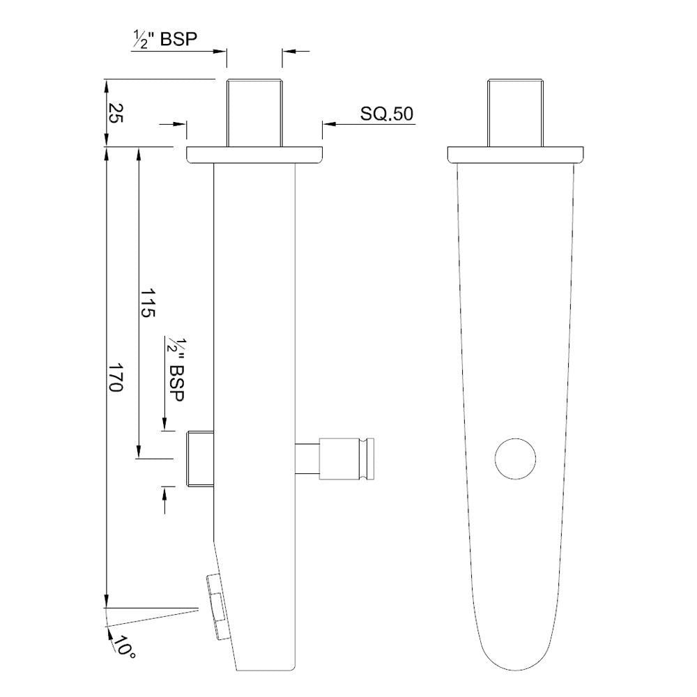 BUTTON SPOUT - JAQUAR FAUCETS -  ( CHROME - SPOUT - 0x15 mm - 0inchX0.5inch )