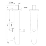 BUTTON SPOUT - JAQUAR FAUCETS -  ( CHROME - SPOUT - 0x15 mm - 0inchX0.5inch )