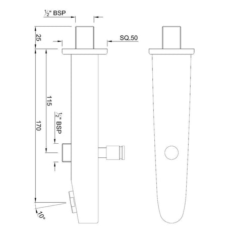 BUTTON SPOUT - JAQUAR FAUCETS -  ( CHROME - SPOUT - 0x15 mm - 0inchX0.5inch )