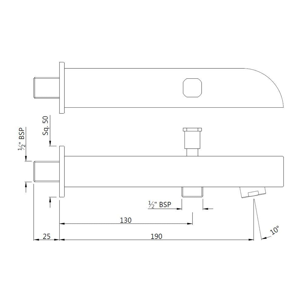 BUTTON SPOUT - JAQUAR FAUCETS -  ( CHROME - SPOUT - 0x15 mm - 0inchX0.5inch )