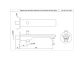 BATHTUB SPOUT WITH BUTTON ATTACHMENT - JAQUAR FAUCETS -  ( BLACK MATT - LAGUNA - 0x15 mm - 0inchX0.5inch )