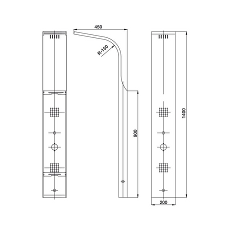 SHOWER PANEL  - JAQUAR FAUCETS -  ( STAINLESS STEEL - PROJECT - 0x0 mm - 0inchx0inch )