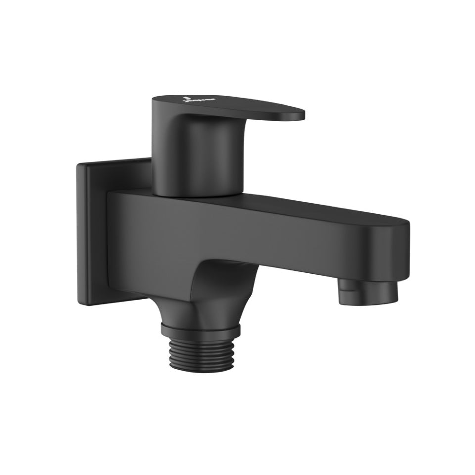 2-WAY BIB COCK WITH FLANGE - JAQUAR FAUCETS -  ( BLACK MATT - VIGNETTE PRIME - 0x15 mm - 0inchX0.5inch )