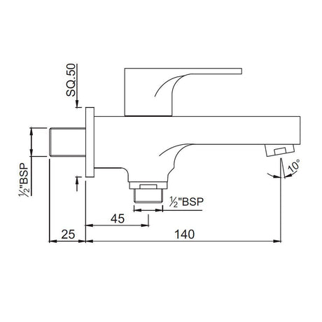 2-WAY BIB COCK WITH FLANGE - JAQUAR FAUCETS -  ( BLACK MATT - VIGNETTE PRIME - 0x15 mm - 0inchX0.5inch )