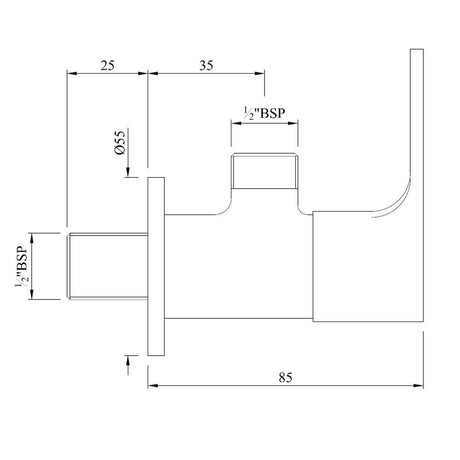 ANGLE COCK W/FLANGE - JAQUAR FAUCETS -  ( CHROME - VIGNETTE PRIME - 0x15 mm - 0inchX0.5inch )