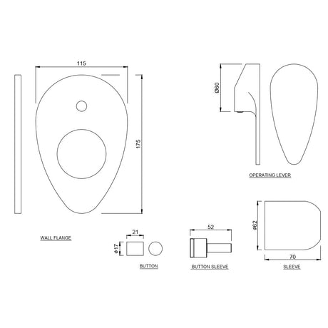 S.L.EXPOSED PARTS DIV KIT HIGH FLOW - JAQUAR FAUCETS -  ( CHROME - VIGNETTE PRIME - 0x15 mm - 0inchX0.5inch )