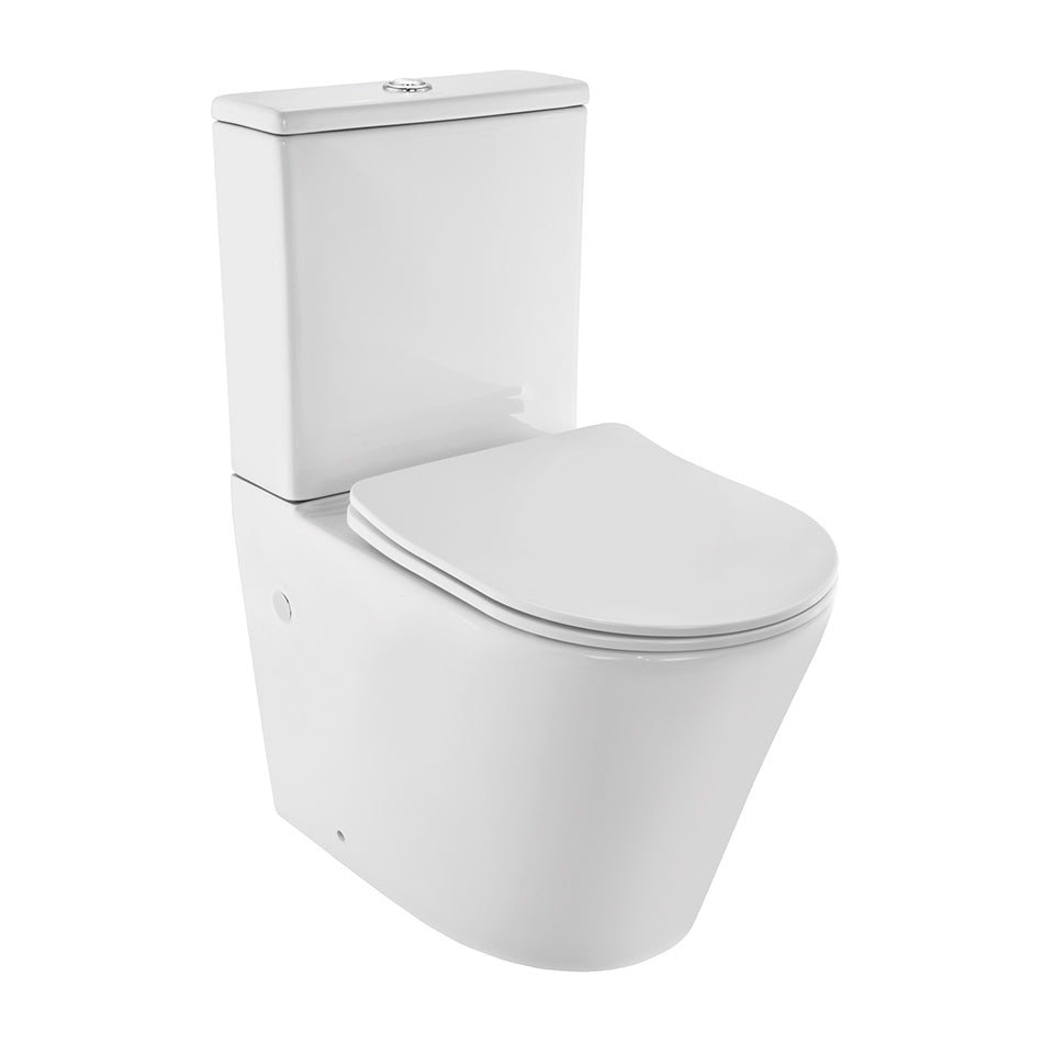 RIMLESS BOWL W/CISTERN FOR COUPLED WC P TRAP-180 W/UF SOFT CLOSE SLIM SC - JAQUAR SWARE -  ( WHITE - VIGNETTE - 610x380 mm - 15.2inchX24.4inch )