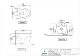 WALL HUNG WC RIMLESS W/SEAT COVER ( BOLT DISTANCE 7) - JAQUAR SWARE-(380x520x375 mm- 15x20.5x14.75inch)