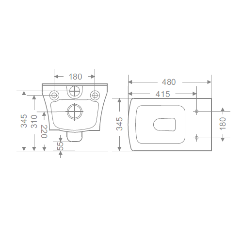 WAL/HNG BLIND BOLTINGRIMLSS W/UF S/S.CVR - GLOCERA SWARE -  ( MATT BLACK - DISCOVERY - 480x345 mm - 19.2inchX13.8inch )