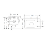 WAL/HNG BLIND BOLTINGRIMLSS W/UF S/S.CVR - GLOCERA SWARE -  ( MATT BLACK - DISCOVERY - 480x345 mm - 19.2inchX13.8inch )
